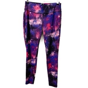 Danskin Pull On Celestial Cosmic Full Length Leggings Performance Sweat Wicking